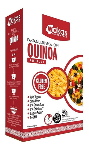 Wakas pasta quinoa fusilli multicereal 250g sin tacc