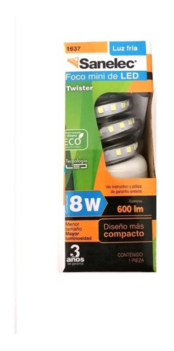 Foco Led Ahorrador Espiral 8w Luz Blanca 20 Pack Oferta