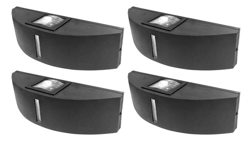 Pack X 4 Aplique Decorativo Lente Óptico Pared Exterior Interior Bidireccional Negro Apto Led Bajo Consumo Halógena