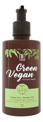  Shampoo Vegano Inblue Green Vegan 250ml Sem Sulfato Low Poo