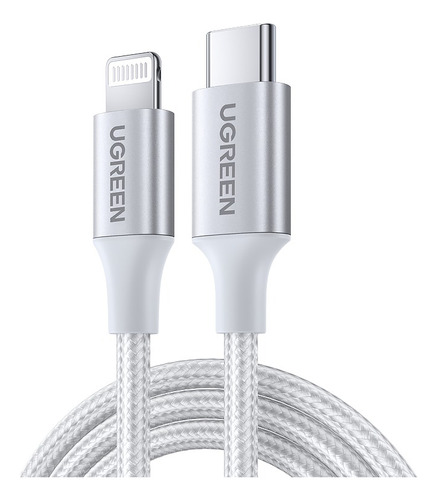 Cable Usb-c A Lightning Carga Para iPhone Silver 1m Ugreen