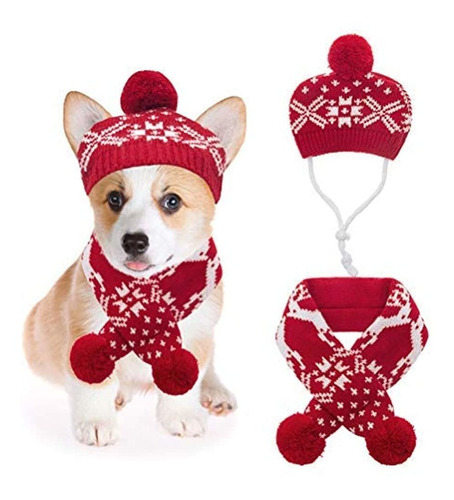 Mihachi Navidad Disfraces Para Perros Sombrero Bufanda Set K