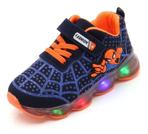 Zapatos Con Luz Spiderman Para Niños Zapatos Con Luz Led