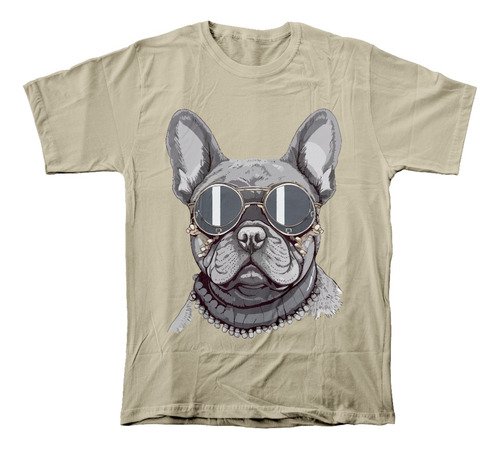 Camiseta Algodón Peinado Con Estampado De Bulldog Francés