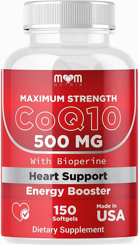 Coenz Q10 500mg+bioperina Plus Max 150u-salud Cardio/energía