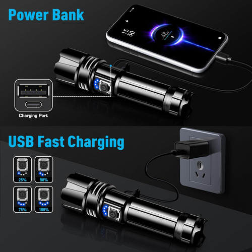 Linternas Super Bright Led Recargables Para Acampar En Casa