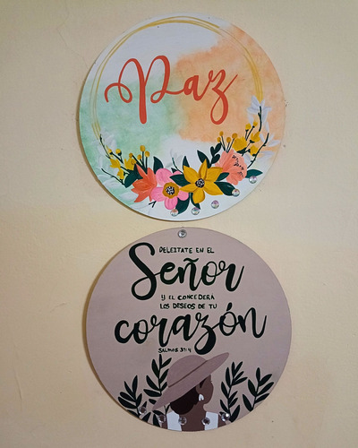Set De Cuadros Decorativos - Mdf 30 Cm Paz