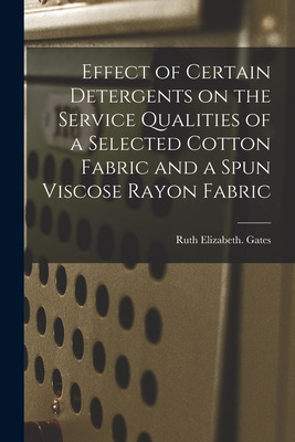 Libro Effect Of Certain Detergents On The Service Qualiti...