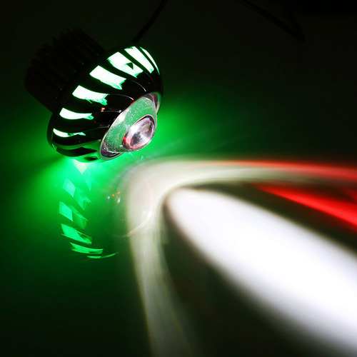 Faro De Motocicleta Led Lente De Proyector Único Halo