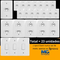 Comprar Kit Casa Completa Tomadas E Interruptores 4x2 Com 23 Peças