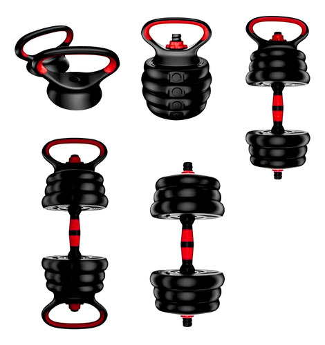 Set Mancuernas Barra Ajustables 20 Kg 3 En 1