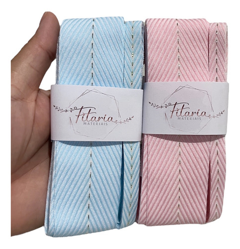Kit Fita Espinha De Peixe Sinimbu Duas Core - Combo 8 Metros Rosa
