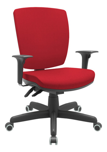 Cadeira Girat Ergonômica Preto Alta Flexi Poliéster vermelho