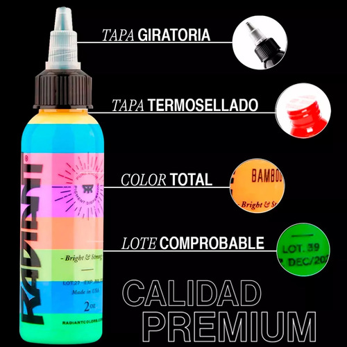 Tinta Profesional Para Tatuar Radiant Apple Green 1/2 Oz
