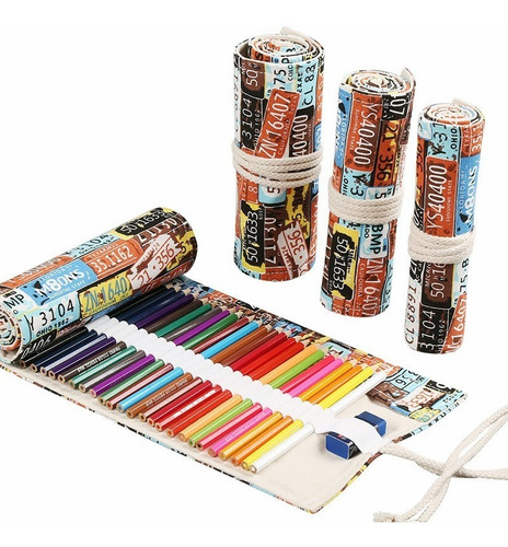 Estuche Organizador Capacidad 72 Lápices Roll Enrollable