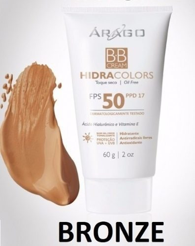 Base de maquiagem em creme Árago BB Cream Hidracolors tom bronze - 60g