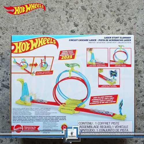Hot Wheels Neon Speeders Pista De Acrobacias Láser Mattel Multicolor Neon