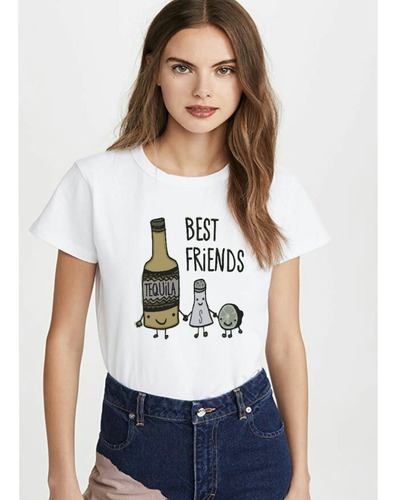 Hermosa Camiseta De Mujer Diseño Best Friends 