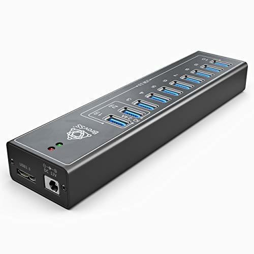 Hub Usb - Brovss: 10 Port Powered Usb 3.0 Hub Aluminum With 