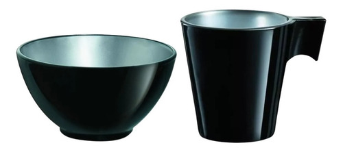 Juego De Taza Y Bowl Flashy Luminarc Breakfast Vidrio