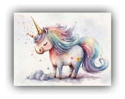 Arte De Pared Conceptuales Unicornios Mural 45x30cm