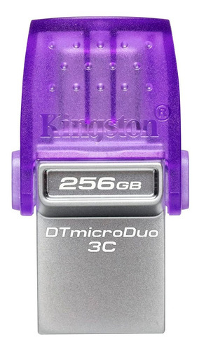 Pendrive Kingston Datatraveler Microduo 3c 256 Gb 3.2 Gen 1 Cor roxa