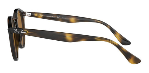 Gafas de sol polarizadas Ray-ban Round Rb2180, tamaño estándar, con montura en forma de tortuga pulida y lentes marrones