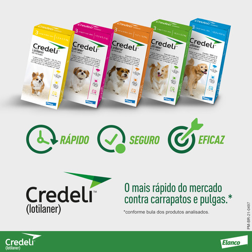 Elanco Credeli Antipulgas Cães 2,5 A 5,5 Kg 1 Comprimido