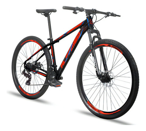 Bicicleta Aro 29 Alfameq Nx Freio A Disco 21v Cambio Shimano Cor Preto/Vermelho Tamanho do quadro 17