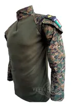 Comprar Playera Camisa Táctica Rápida Militar D Combate Camuflaje Pixel Gotcha Airsoft Deportiva Porta Coderas Parches Insignias