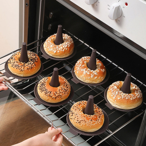 Juego De 6 Moldes De Silicona Para Hornear Bagels,dónut