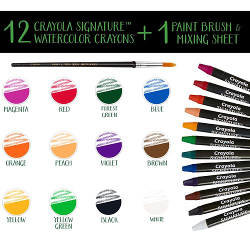 Crayola Signature Premium Acuarela Lápices De Colores Y Pinc