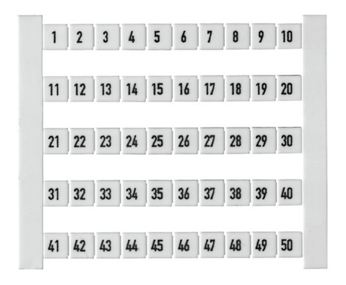Imagen 2 de 3 de 473460001 Weidmuller Etiquetas Con Numeracion 1-50 Tablilla