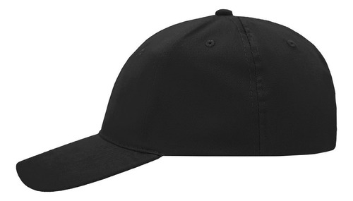 Gorra Gabardina Algodón Lisa Visera 6 Gajos Calidad Premium Negro Regulable