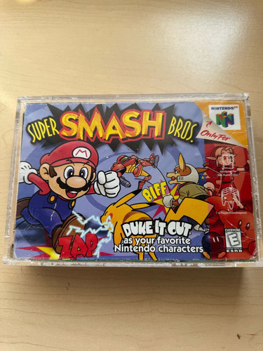 Super Smash Bros Nintendo 64 Caja Juego Y Manual Con Acrilic (Usado)