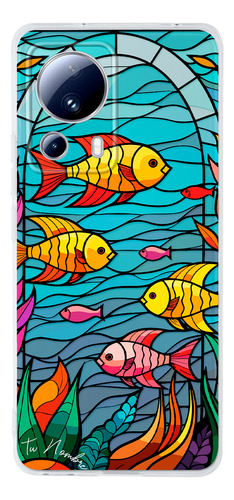 Funda Para Xiaomi Para Mujer Peces Vitral Con Tu Nombre