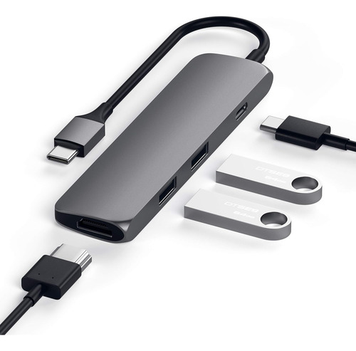 Satechi Slim Type-c Multi-port Adaptador Con Pases Usb-c, 4k