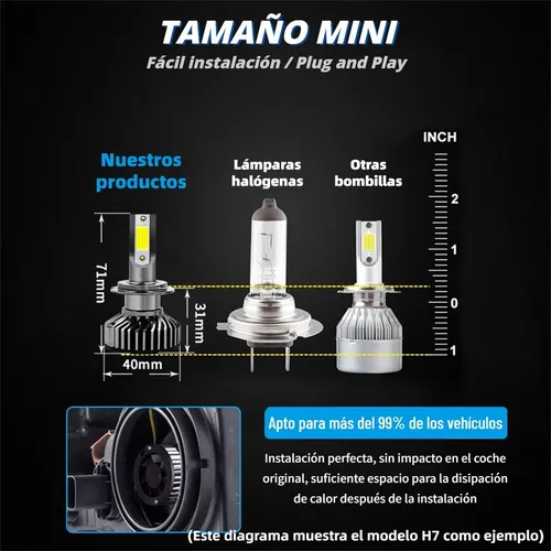 Kit De Focos Led 12000lm 80w H11 9005 9006 H4 For Dodge