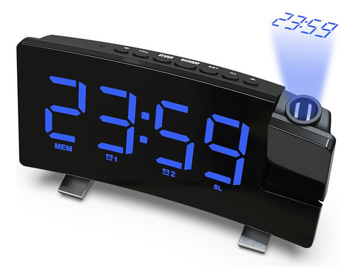 Radio Reloj Despertador Con Cargador Usb Proyección