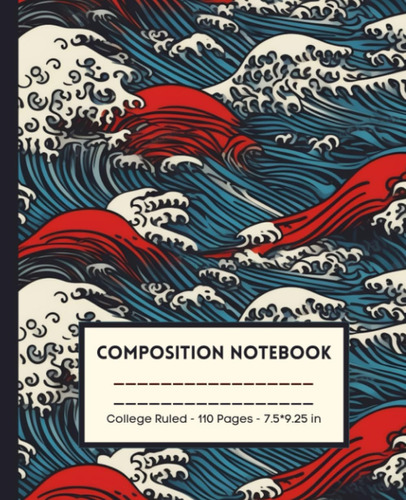 Libro: Composition Notebook College Ruled: Japanese Wave Art