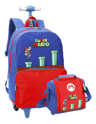 Mochila Escolar 2em1 Super Mario Nintendo Poliéster