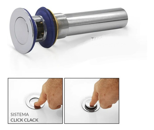 Desagüe Automático, Sistema Push Boton, S/rebose,30cm, Acero