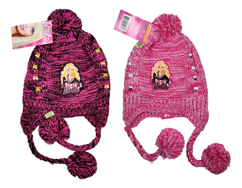 Gorro Tejido Invierno Cubre Orejas Barbie Trenzas Gb101