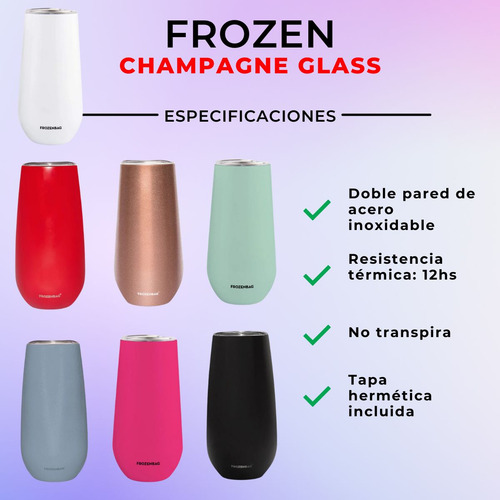 Vaso Térmico Champagne Con Tapa Hermética 200ml Acero