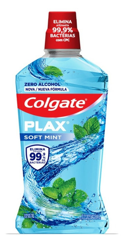 Enjuague Colgate Plax Soft Mint Frasco X 1000 Ml