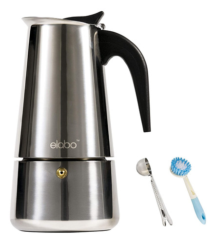 Maquina De Espresso Y Moka Elabo, Acero Inoxi, Cap 550 Ml