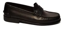 Comprar Zapatos Mocasines 996 Clásicos Goma Febo Cuero Negro Marrón