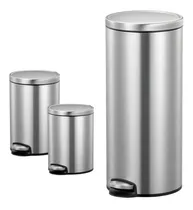 Comprar Combo 3 Botes De Basura Eko Fw20 Acero Inoxidable 5,8 Y 30 L