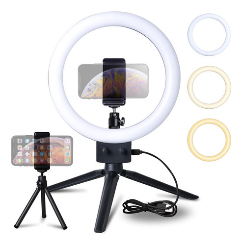 Lámpara Led Ring Light Studio Photo Video Regulable Trípode