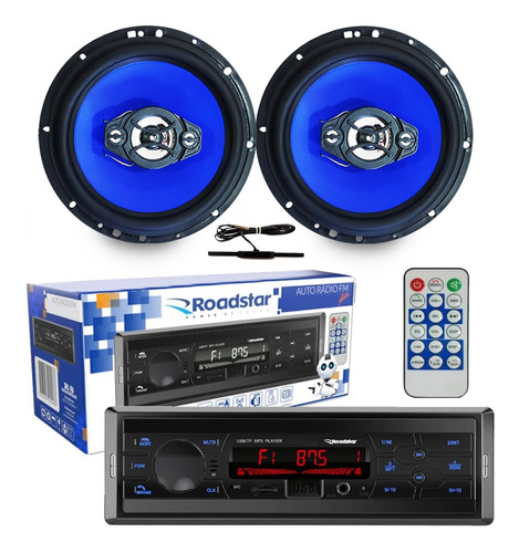 Radio Mp3 Bluetooth Fm + 1 Par De Falantes 6 + Antena